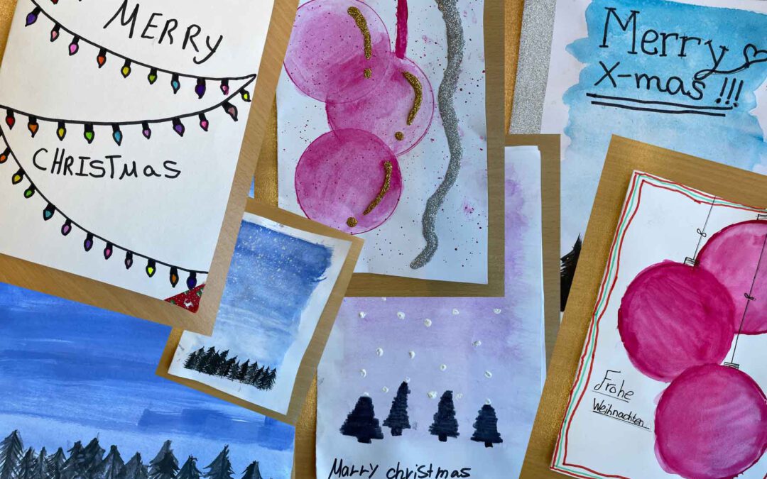 Weihnachtskarten der Klasse 7a