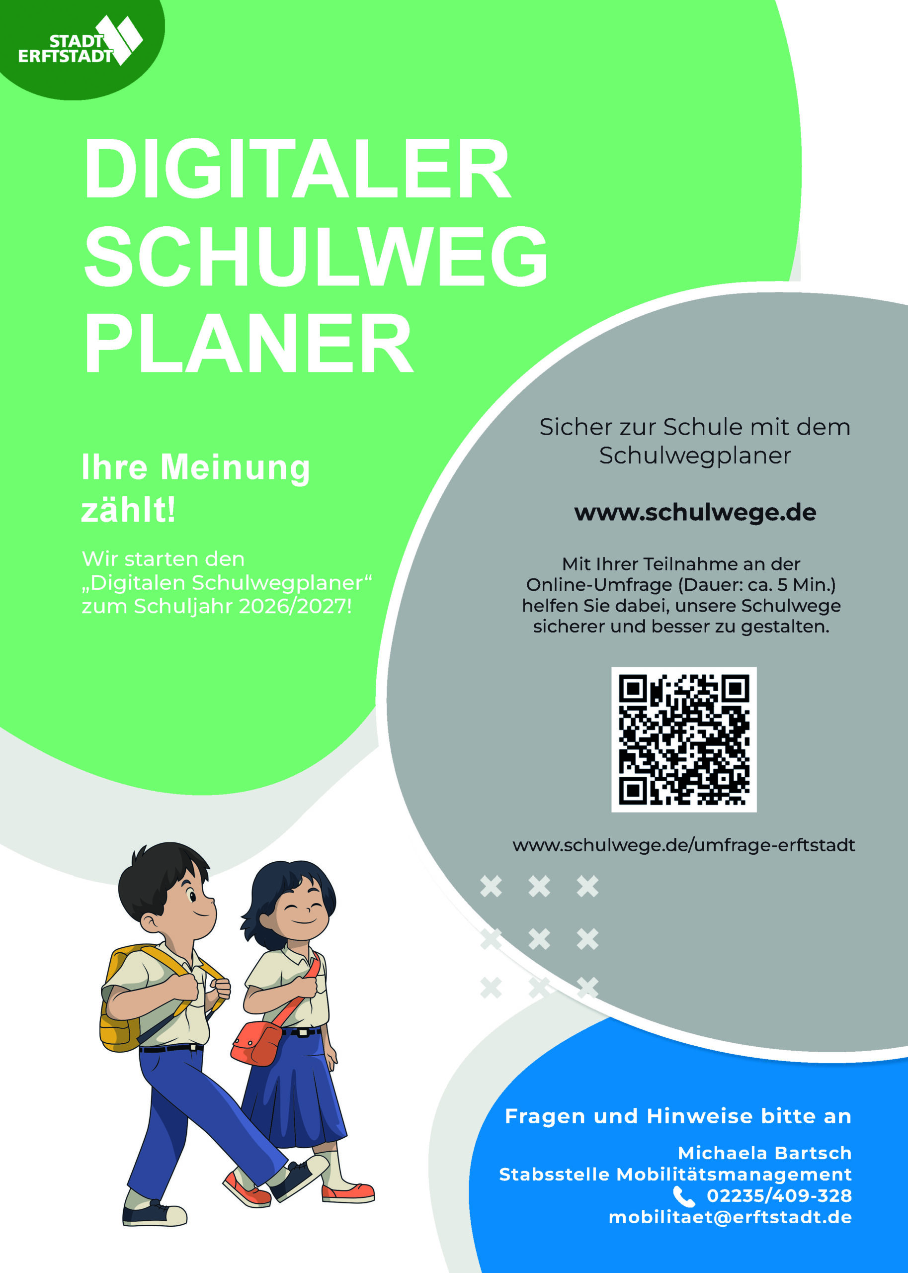 Flyer Digitaler Schulwegplaner Schulzentrum Lechenich Befragung